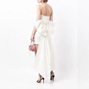 Rebecca Vallance Daphne Mini Ivory Dress Bow-Detail